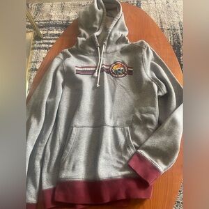 Abercrombie & Fitch Gray Hoodie with Maroon Trim